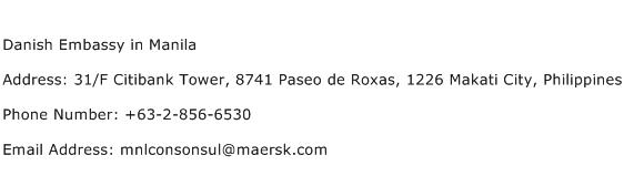 Danish Embassy in Manila Address Contact Number