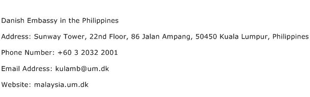 Danish Embassy in the Philippines Address Contact Number