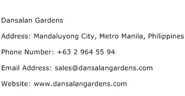 Dansalan Gardens Address Contact Number