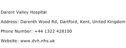 Darent Valley Hospital Address Contact Number