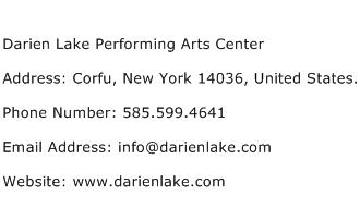 Darien Lake Performing Arts Center Address Contact Number