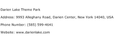 Darien Lake Theme Park Address Contact Number