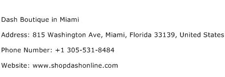 Dash Boutique in Miami Address Contact Number
