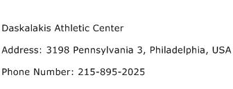 Daskalakis Athletic Center Address Contact Number