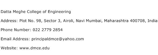 Datta Meghe College of Engineering Address Contact Number
