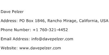 Dave Pelzer Address Contact Number