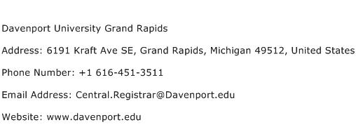 Davenport University Grand Rapids Address Contact Number