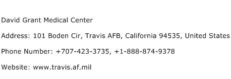 David Grant Medical Center Address Contact Number