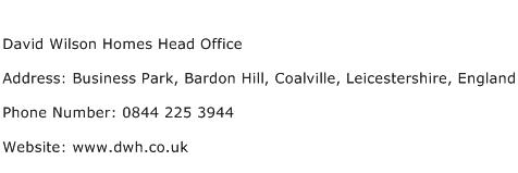 David Wilson Homes Head Office Address Contact Number