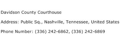 Davidson County Courthouse Address Contact Number
