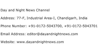 Day and Night News Channel Address Contact Number