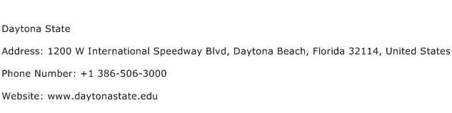 Daytona State Address Contact Number