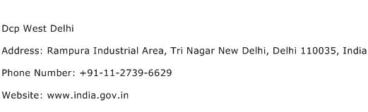 Dcp West Delhi Address Contact Number