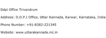 Ddpi Office Trivandrum Address Contact Number