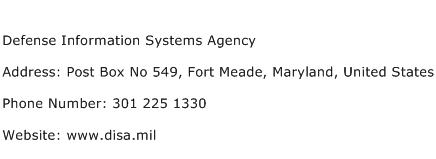 Defense Information Systems Agency Address Contact Number