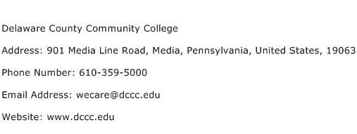 Delaware County Community College Address Contact Number