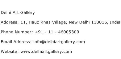 Delhi Art Gallery Address Contact Number