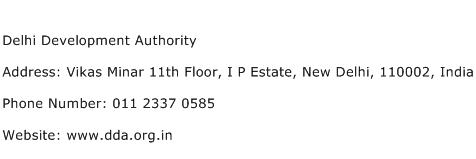 Delhi Development Authority Address Contact Number