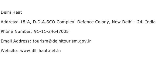 Delhi Haat Address Contact Number