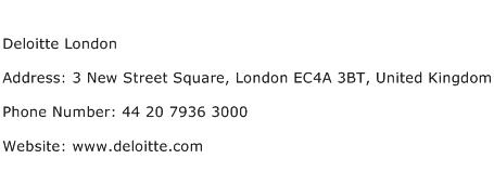 Deloitte London Address Contact Number