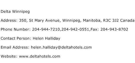 Delta Winnipeg Address Contact Number