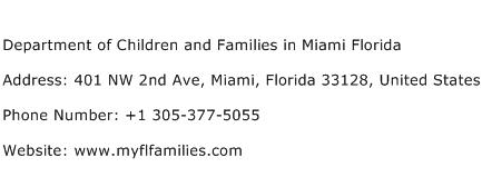 Department of Children and Families in Miami Florida Address Contact Number