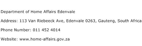 Department of Home Affairs Edenvale Address Contact Number