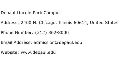 Depaul Lincoln Park Campus Address Contact Number