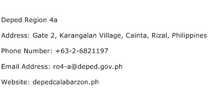 Deped Region 4a Address Contact Number