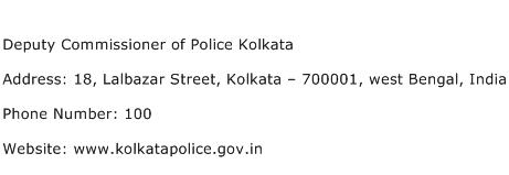 Deputy Commissioner of Police Kolkata Address Contact Number