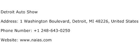Detroit Auto Show Address Contact Number