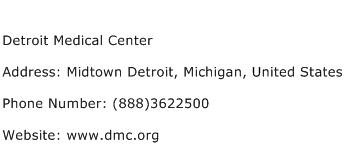 Detroit Medical Center Address Contact Number