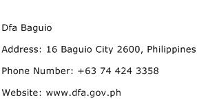Dfa Baguio Address Contact Number