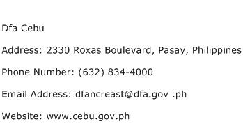 Dfa Cebu Address Contact Number