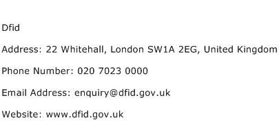 Dfid Address Contact Number