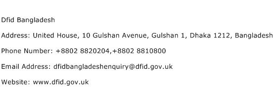 Dfid Bangladesh Address Contact Number