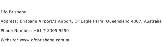 Dfo Brisbane Address Contact Number