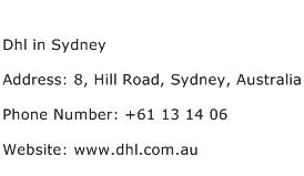 Dhl in Sydney Address Contact Number
