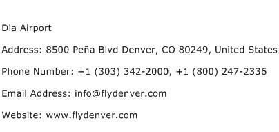 Dia Airport Address Contact Number