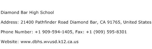 Diamond Bar High School Address Contact Number
