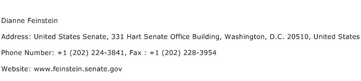 Dianne Feinstein Address Contact Number