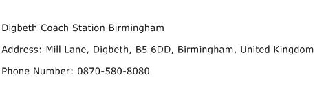 Digbeth Coach Station Birmingham Address Contact Number