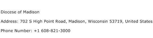 Diocese of Madison Address Contact Number