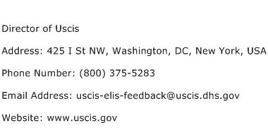 uscis director address number contact information email