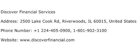 Discover Financial Services Address Contact Number