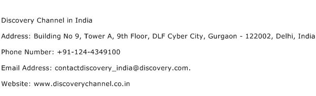 Discovery Channel in India Address Contact Number