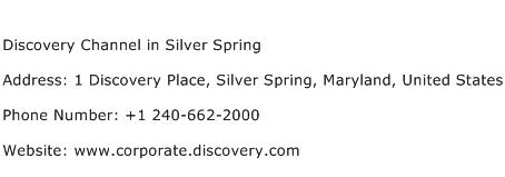 Discovery Channel in Silver Spring Address Contact Number