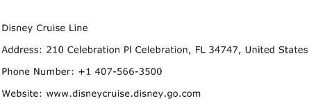 Disney Cruise Line Address Contact Number