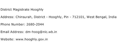 District Magistrate Hooghly Address Contact Number