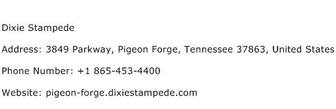 Dixie Stampede Address Contact Number